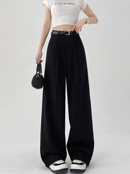 Botvotee Causal Suits Office Elegant Chic Wide Leg Pants