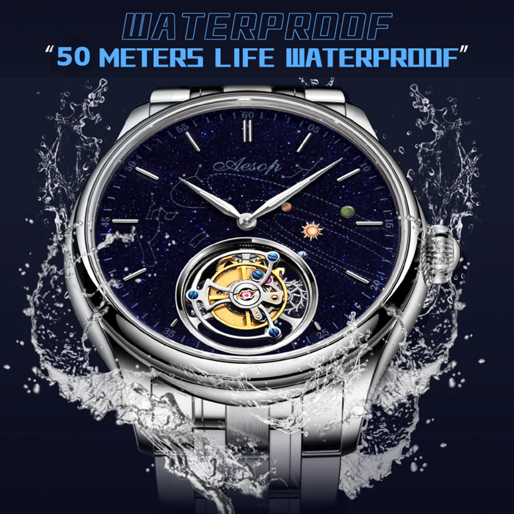 Flying Tourbillon Movement Skeleton Mechanical Luxury Watches