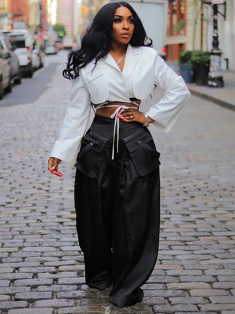 Multi-pocket Loose High Street Wide Leg Pants