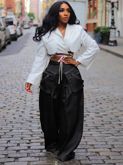 Multi-pocket Loose High Street Wide Leg Pants