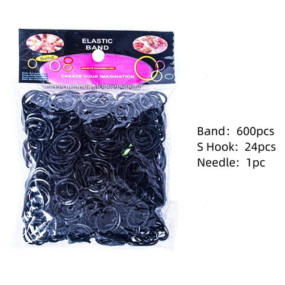 600pcs Elastic Colorful Rubber Loom Wristbands Weaving DIY Craft