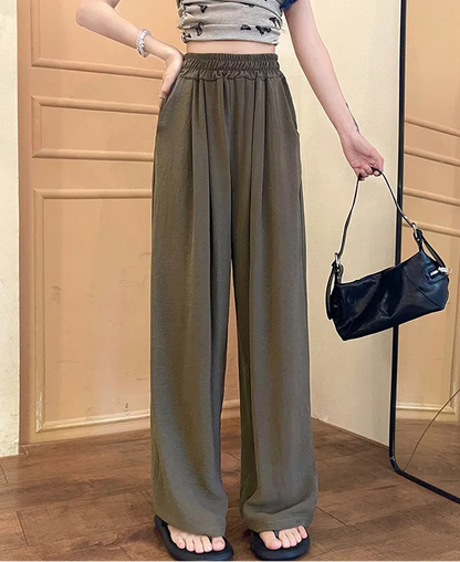 Colorful Ice Silk Baggy Straight Leg Pants