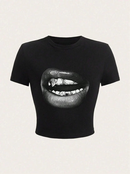 Casual Hip Hop Print Short Sleeve T-shirt