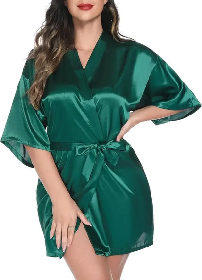 Champagne Bride Wedding Satin Sexy Robe