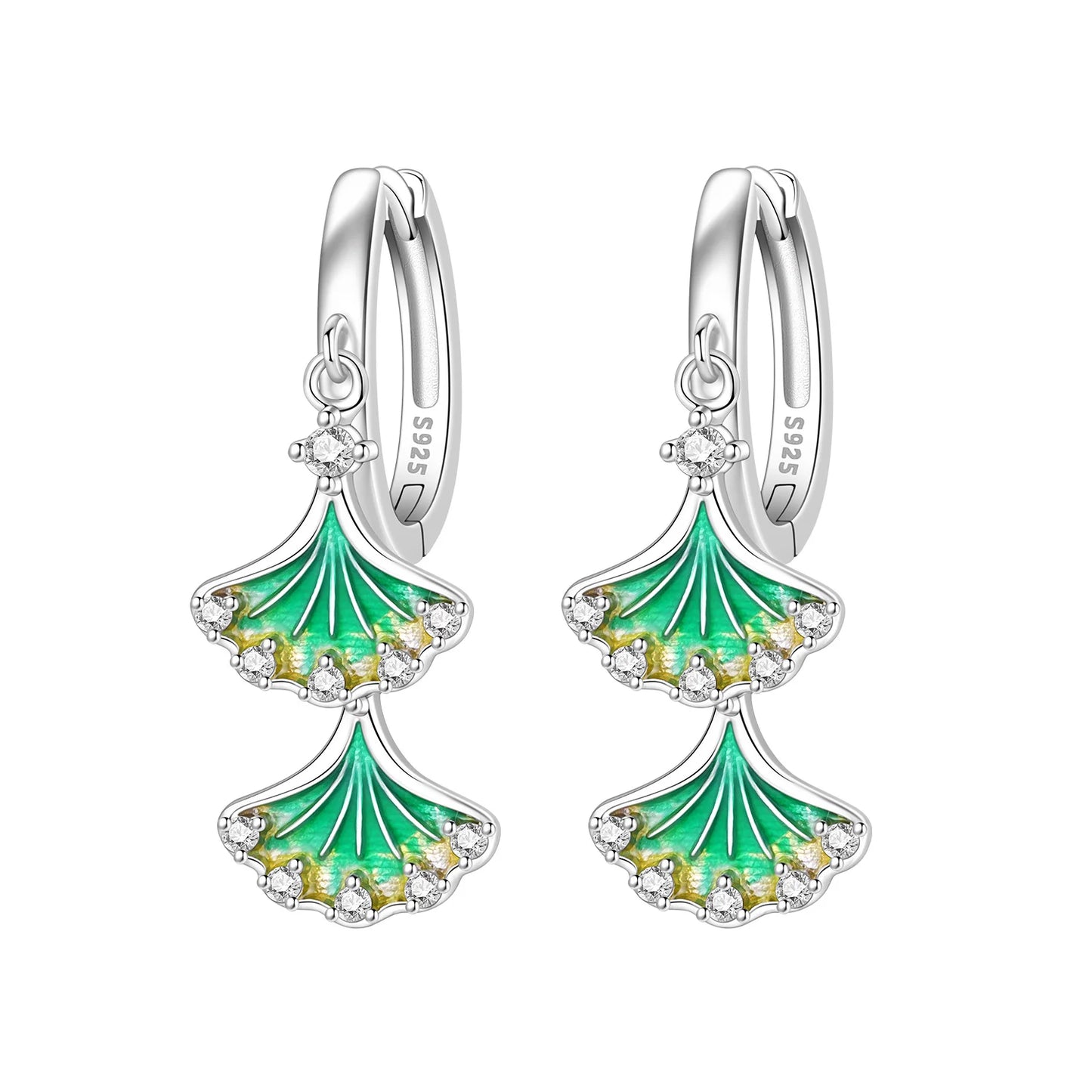 Orstarry Original 925 Sterling Silver Blue Iris Flower Earrings
