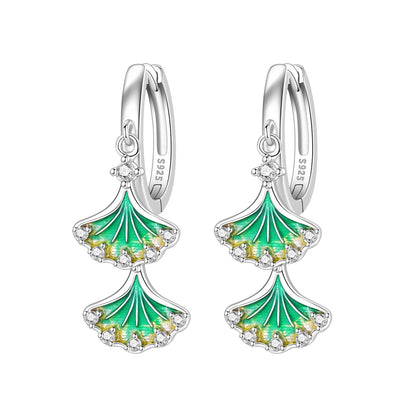 Orstarry Original 925 Sterling Silver Blue Iris Flower Earrings