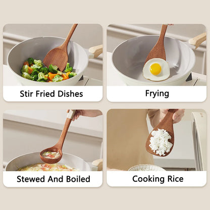 Ebony Wood Spatula Non Stick Pan