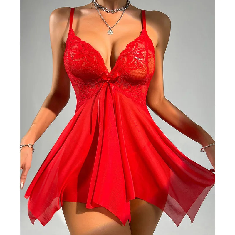 Sexy Lingerie Women Black Sleepwear Pajamas