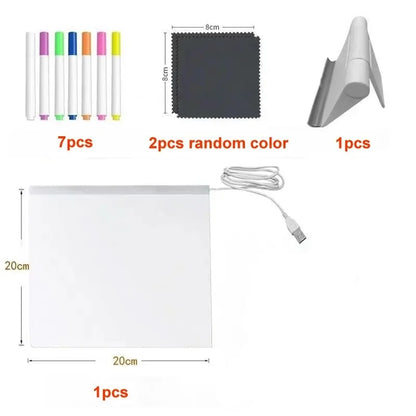 Magic LCD Tablet with Night Light LED Note Board