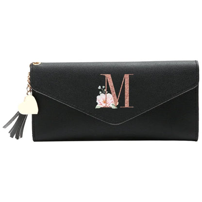 Black Small Leather Coin Rose Gold Wallet