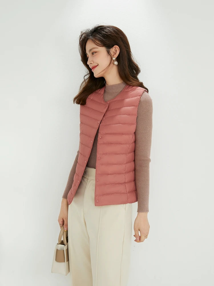 Matt Fabric Warm Vests Ultra Light Down Vest