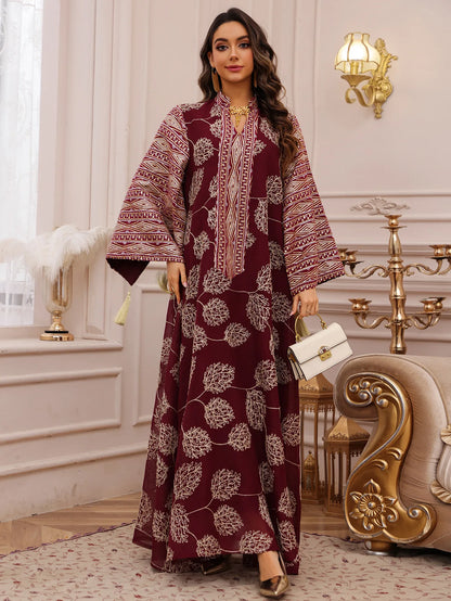 Red Islamic with Gold Detailing Ideal Abayas