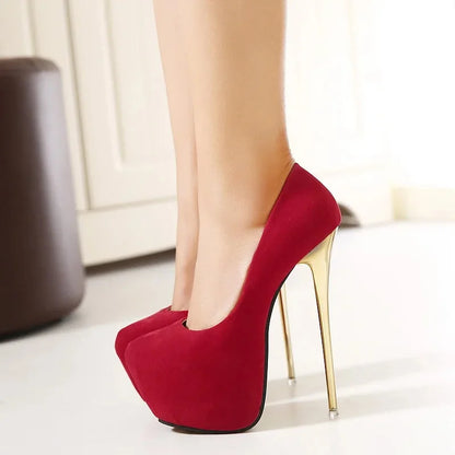 High Heels Pumps Flock Sandals