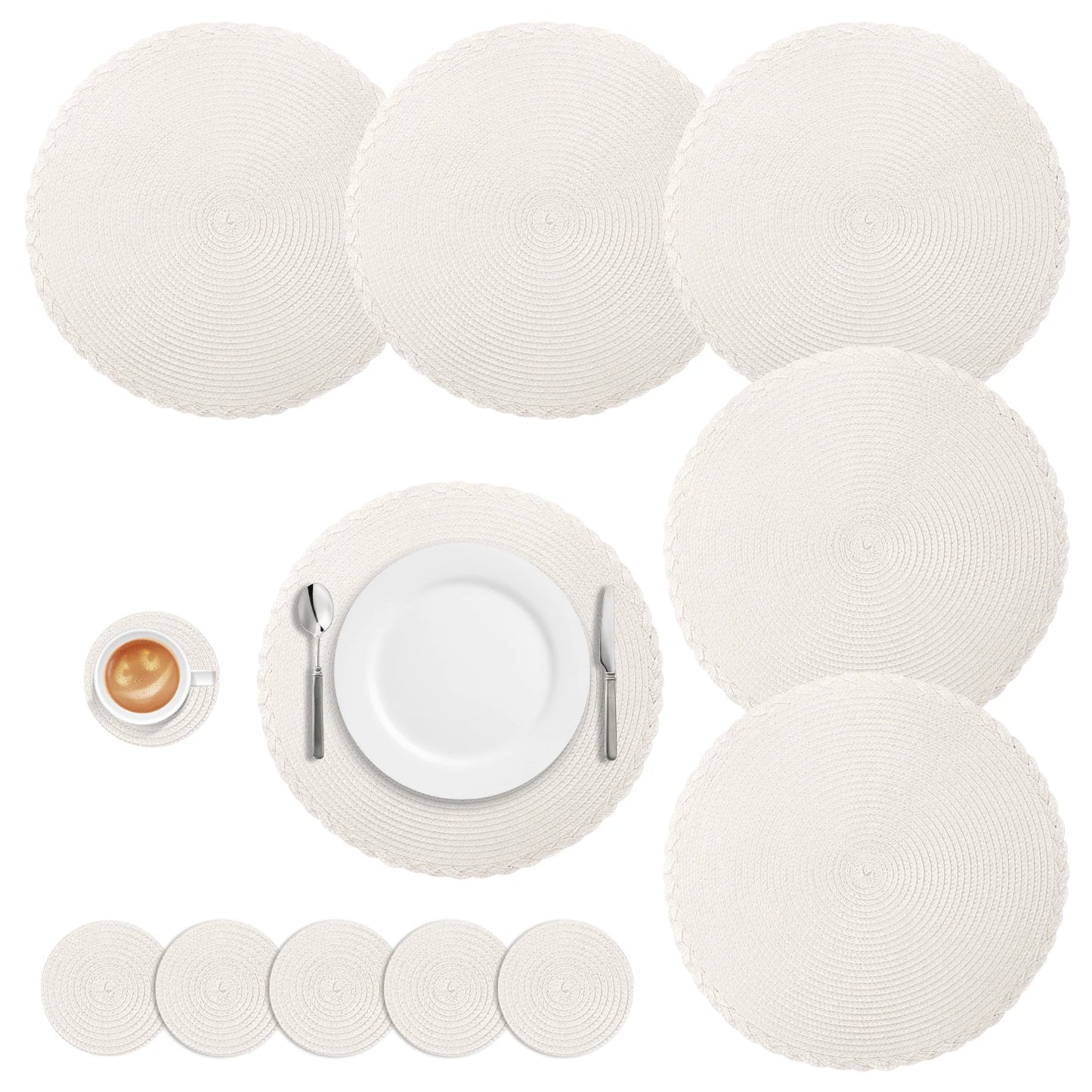 Round Braided Placemats Set