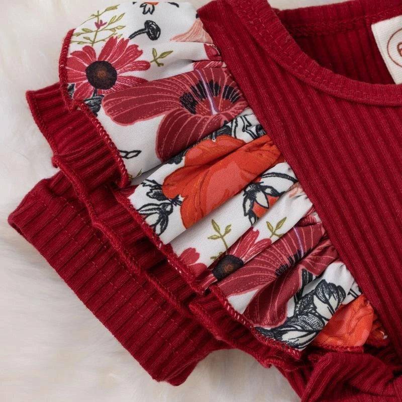 Baby Girl Bowknot Striped Jumpsuit Cotton Dress