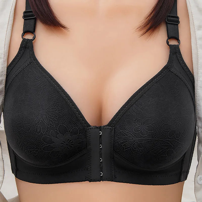 Front Clasp Full Cup No Steel Ring Lace Bralettes Large Size Bras