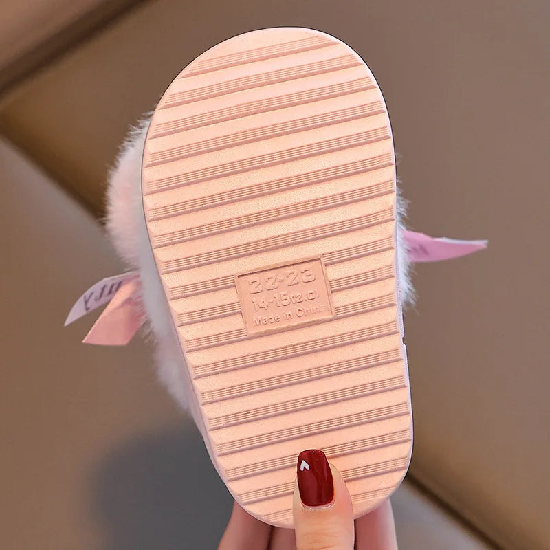 Cotton Cartoon Indoor Non-Slip Shoes for Girl