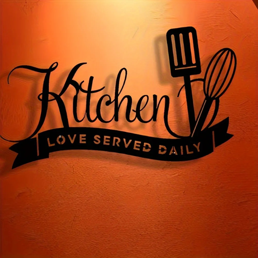 Elegant Minimalist Metal Kitchen Sign