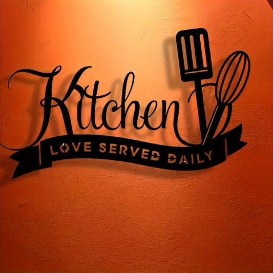 Elegant Minimalist Metal Kitchen Sign