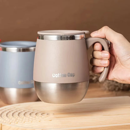 500ML Stainless Steel Coffee Cup with Lid Dual-Layer Vacuum Insulation