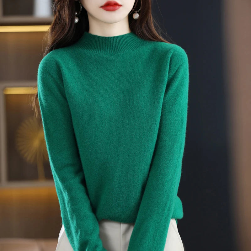 Wool Half-neck Cashmere Sweater