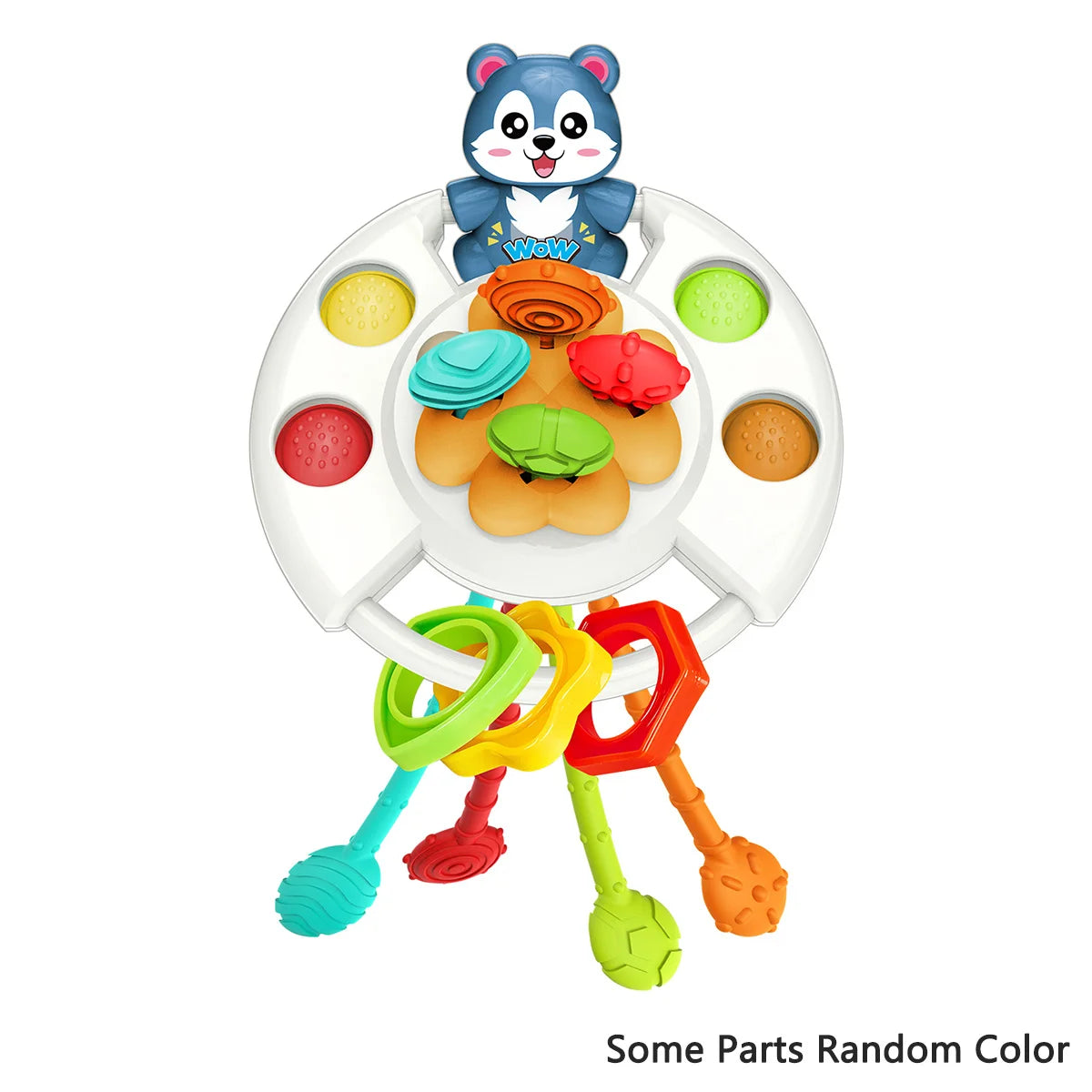 Activity Development Pull String Silicone Teething Rattle Educational Learning Toy