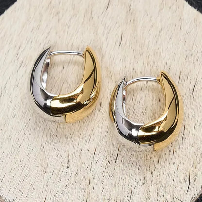 925 Sterling Silver Frosting Hoop Crossing Line Hollow Out Earrings