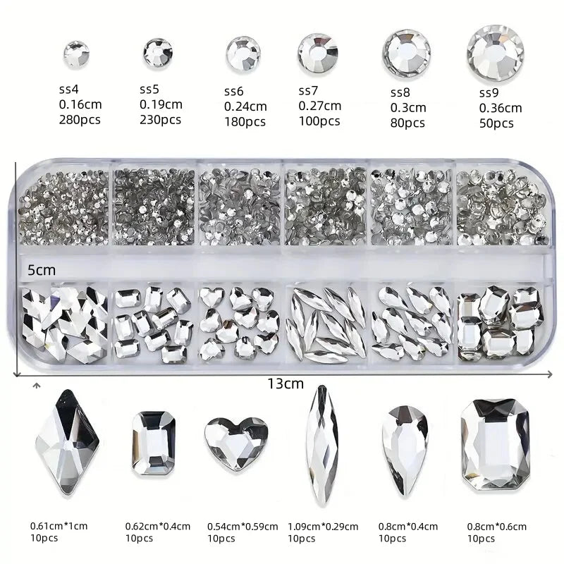 2400pcs 2mm AB Jelly Rhinestones Set