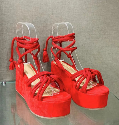 Platform Wedge Strappy Sandals