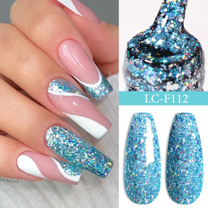 Pink Glitter Nail Gel Polish