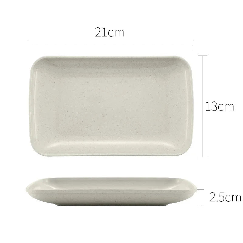 Creative Wheat Straw Rectangular Plate