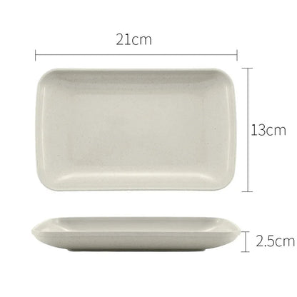 Creative Wheat Straw Rectangular Plate