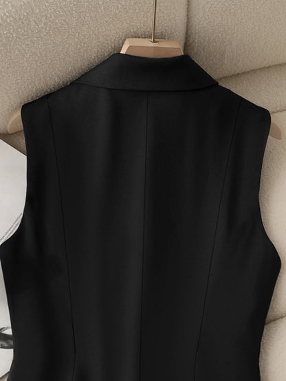 Suit Vest Formal Waistcoat Slim Fit Sleeveless Blazer Jacket
