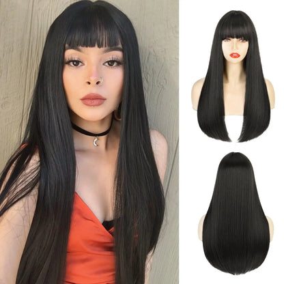 black synthetic curly wig