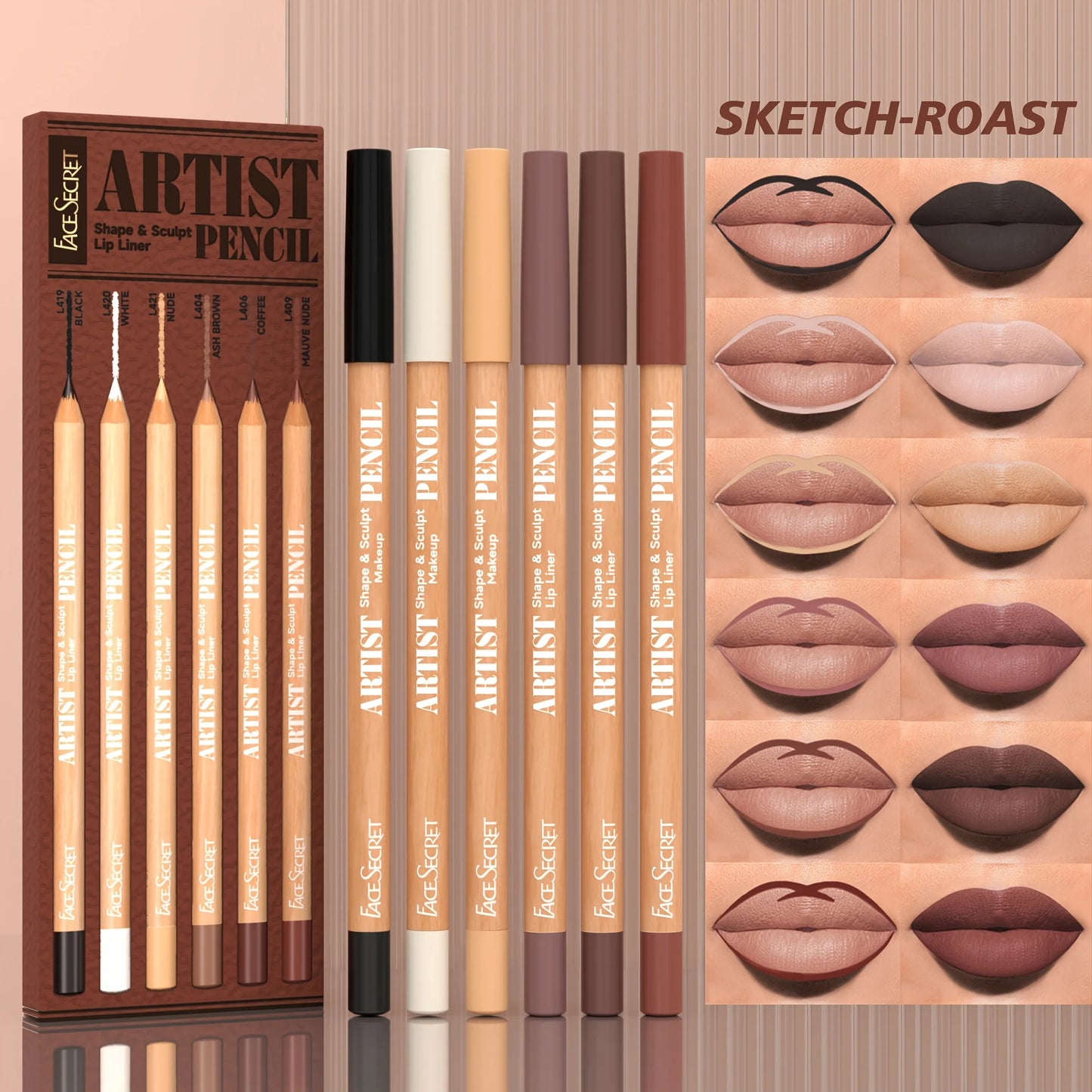 Matte Lip Liner Pencils Set