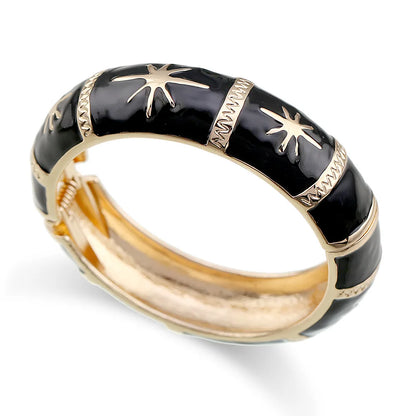 Zebra Shape Round Metal Wide Geometric Bracelet