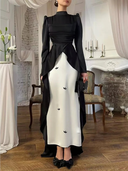 Muslim Satin Caftan Long Dress Abayas