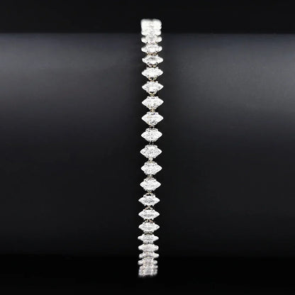 Marquise Oval Square Cut Luxury Silver Bracelet