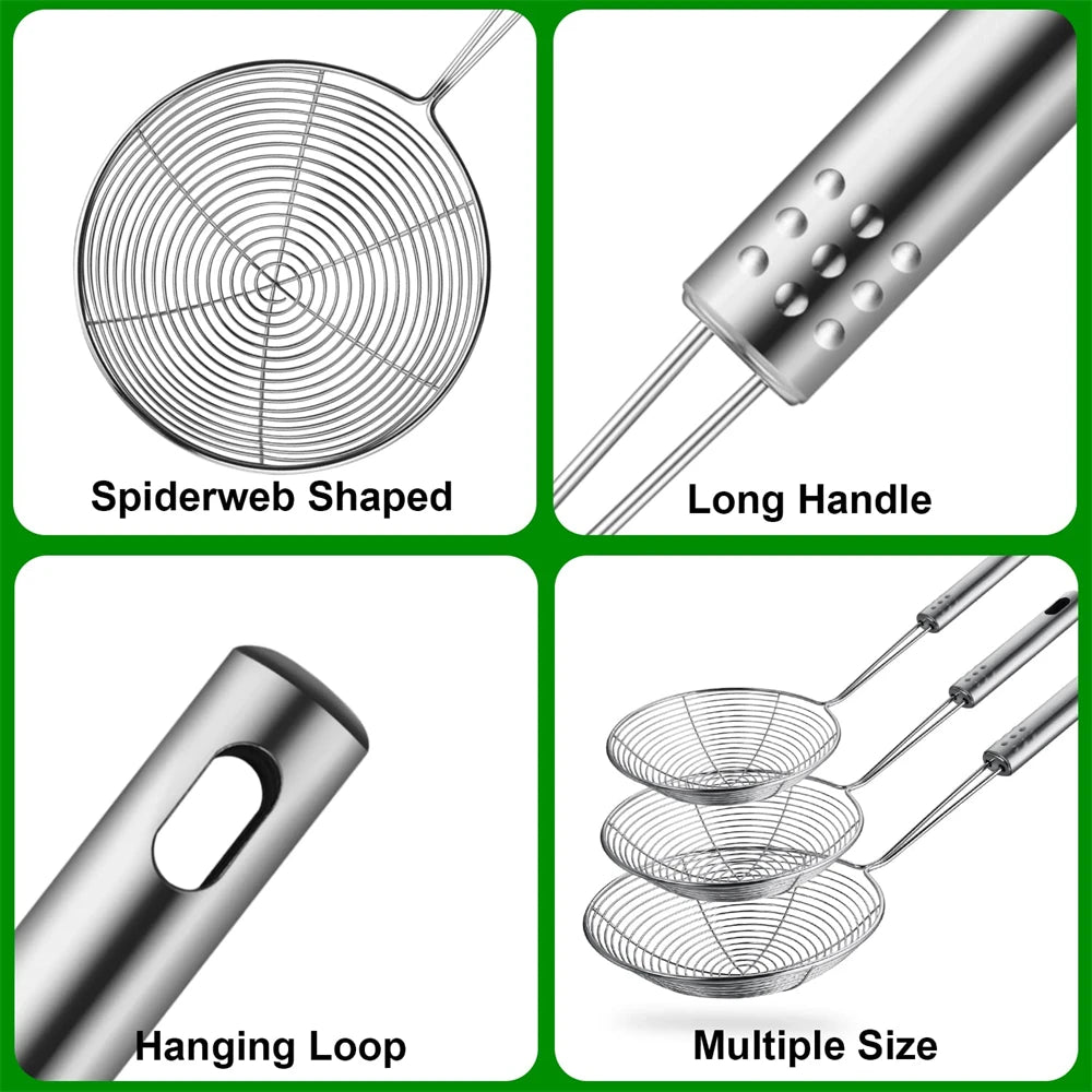 Stainless Steel Fine Mesh Skimmer Spoon