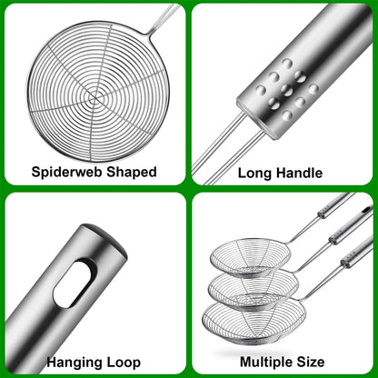Stainless Steel Fine Mesh Skimmer Spoon