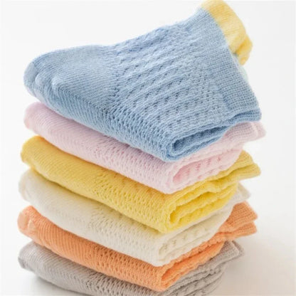 3pairs/lot 6 Colored Of Net Eye Non-slip Cotton Socks