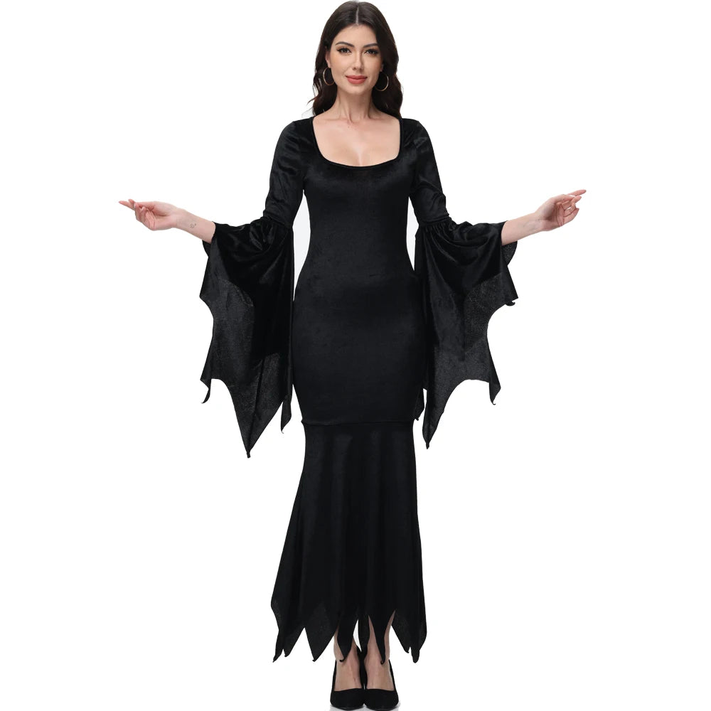 Halloween Morticia Adams Primate Black Adams Family Dress