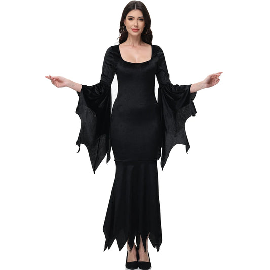 Halloween Morticia Adams Primate Black Adams Family Dress