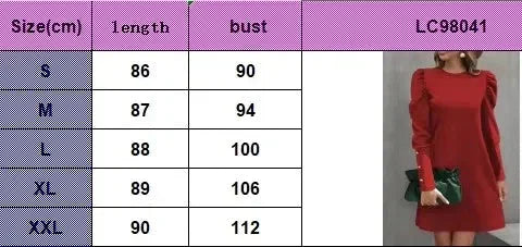 Round Neck Bubble Sleeve Dress