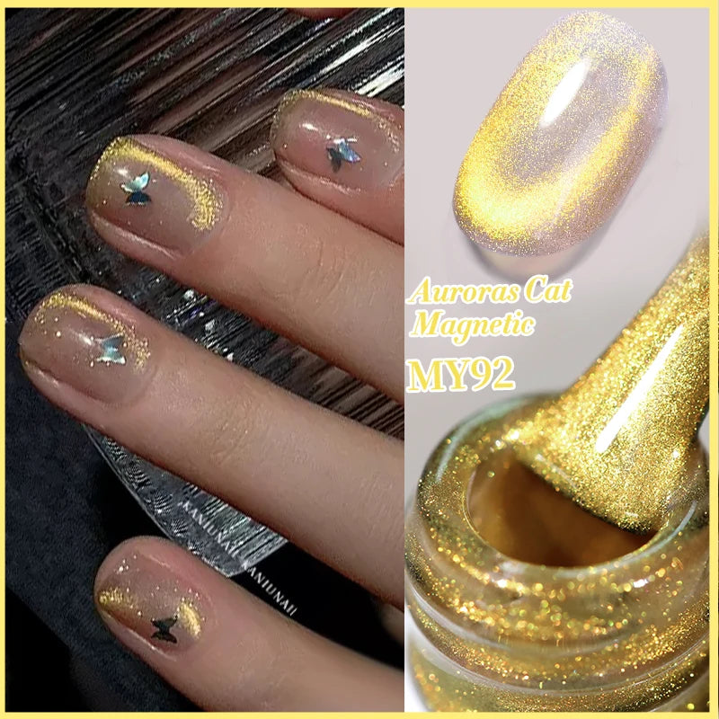 Sparkling Glass Bead Cat Magnetic Gel Nail Polish