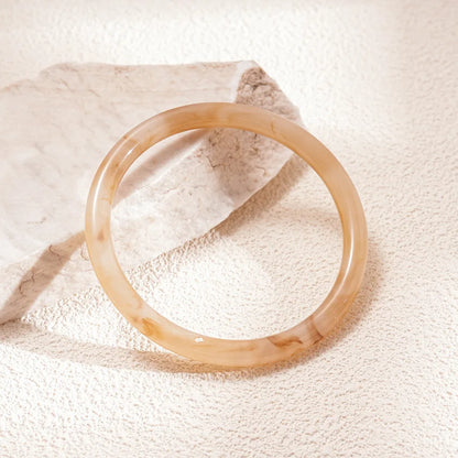 Vintage Smudging Beige Coffee Acrylic Cuff Wide Resin Bracelet