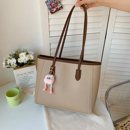 PU Leather Versatile Korean Single Shoulder Tote Bag