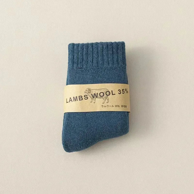 Winter 30% Wool Cashmere Warm Furry Sock Chic Solid Color Calf Sock