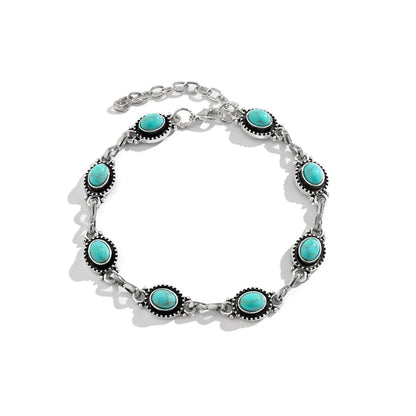 Boho Vintage Blue Seed Bead Chain Bracelets