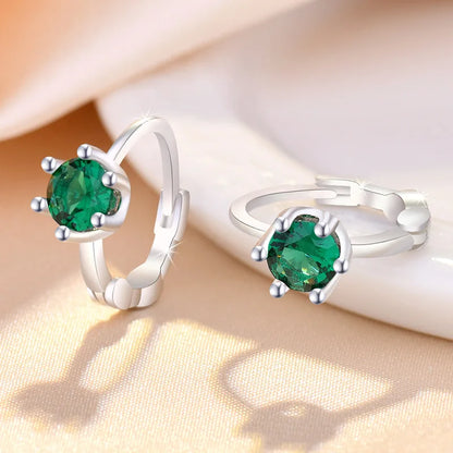 925 Sterling Silver Zircon Buckle Earrings